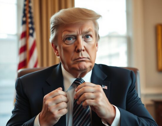 President Donald Trump making a decisive statement on US foreign policy and ceasefire negotiations.