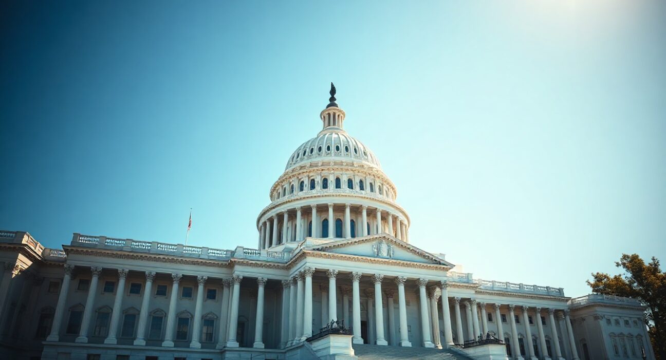 US Capitol Building under clear blue sky, symbolizing federal financial regulation
