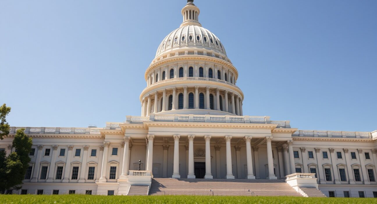 US Capitol building on a sunny day, symbolizing legislative action on the CLARITY Act