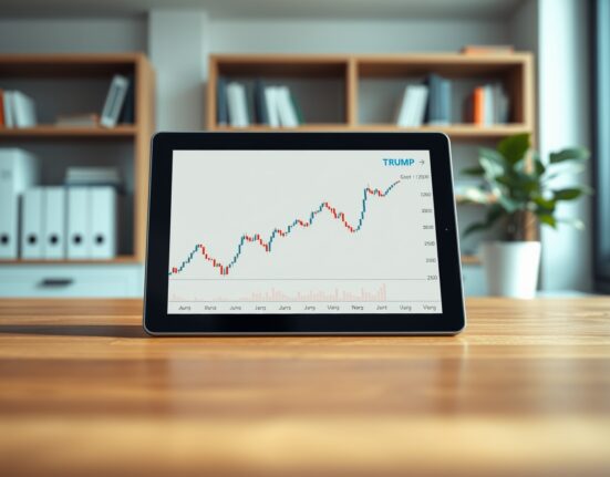 Analyst reviewing TRUMP cryptocurrency price chart and market data for future predictions.