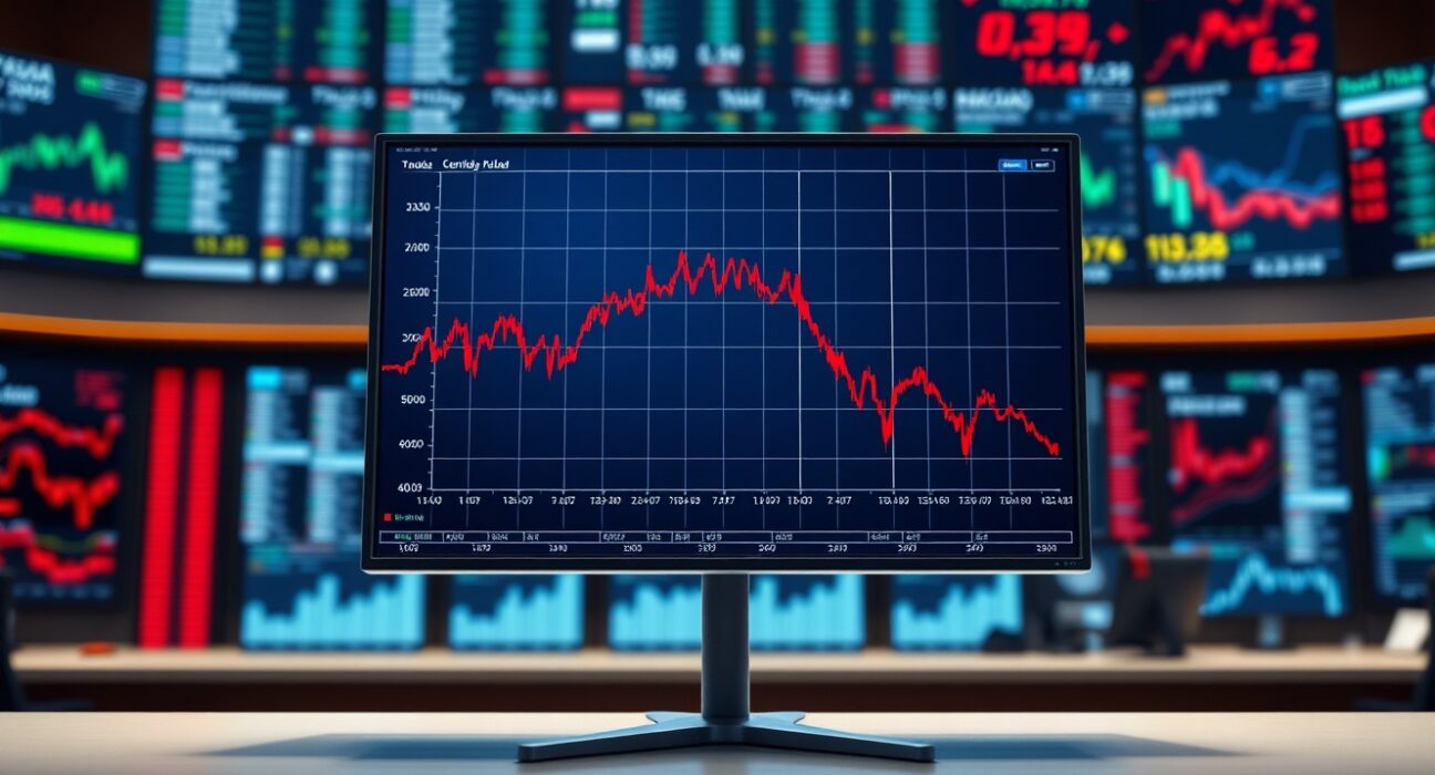 Trump-linked crypto assets market decline shown on financial chart analyzing $50 billion loss