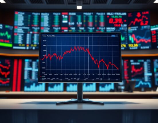 Trump-linked crypto assets market decline shown on financial chart analyzing $50 billion loss