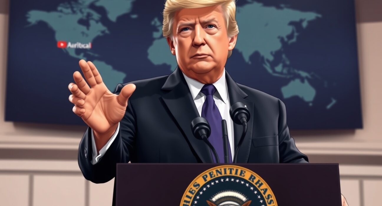 President Trump discussing foreign policy including Cuba and Iran relations at White House briefing.