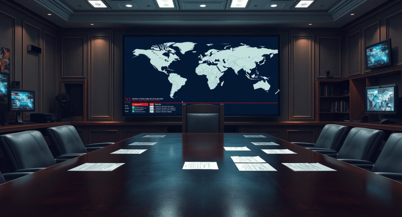 White House Situation Room during critical foreign policy decision on military delay
