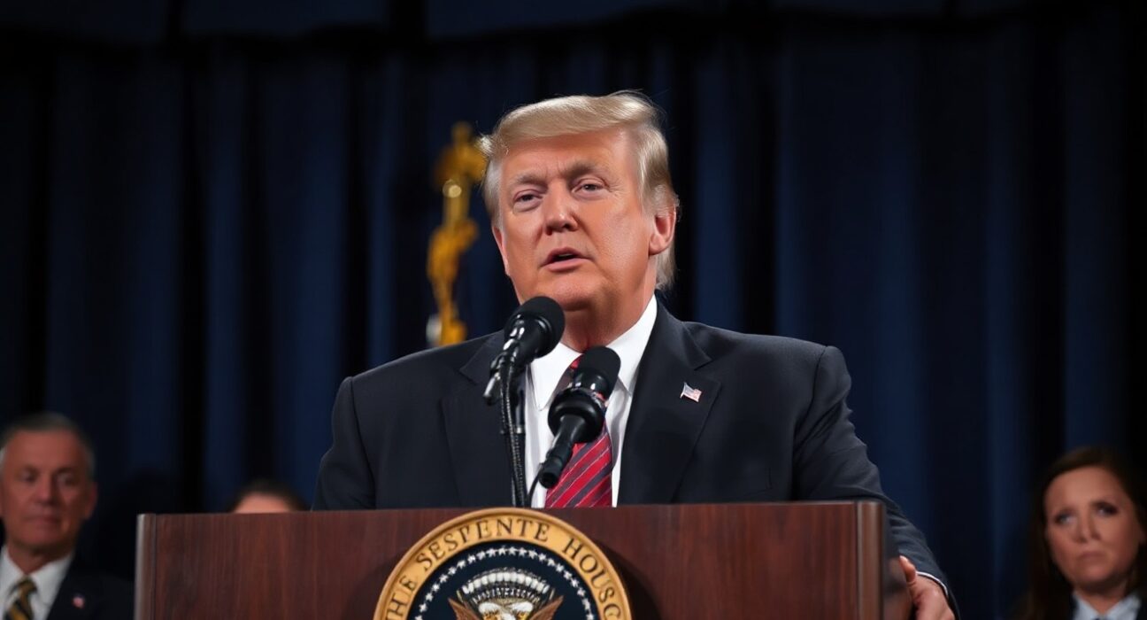 President Trump at a press conference denying reports of a $300 billion fund for Iran.