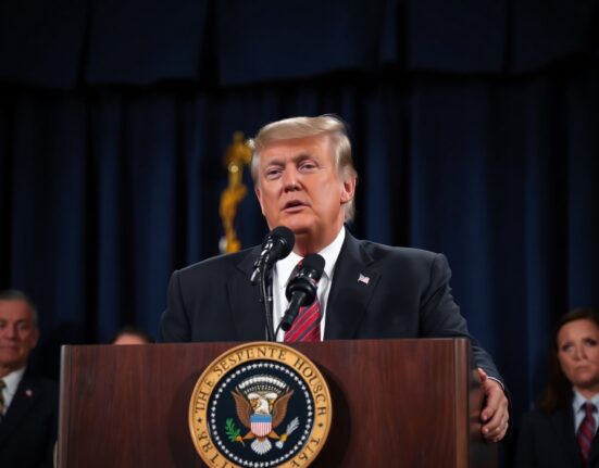 President Trump at a press conference denying reports of a $300 billion fund for Iran.