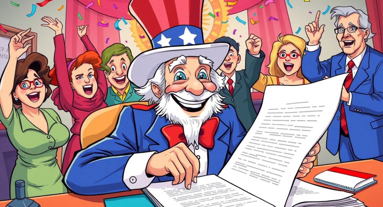 President Trump signing government shutdown budget bill at White House desk