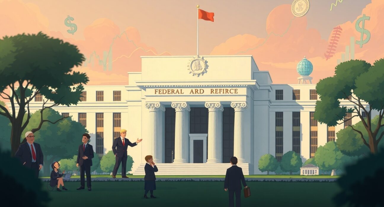 Federal Reserve building under political pressure for interest rate cuts in 2025 economic climate