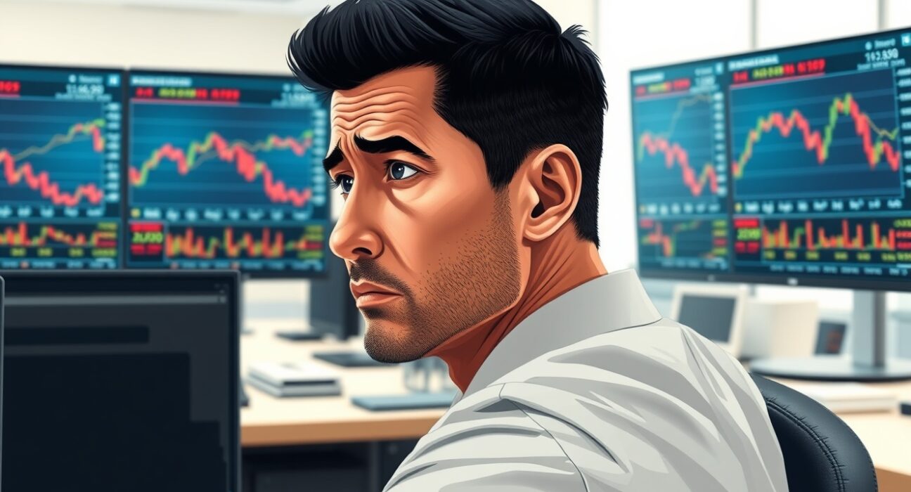 Professional cryptocurrency trader monitoring TRUMP futures liquidations on trading dashboard during market volatility