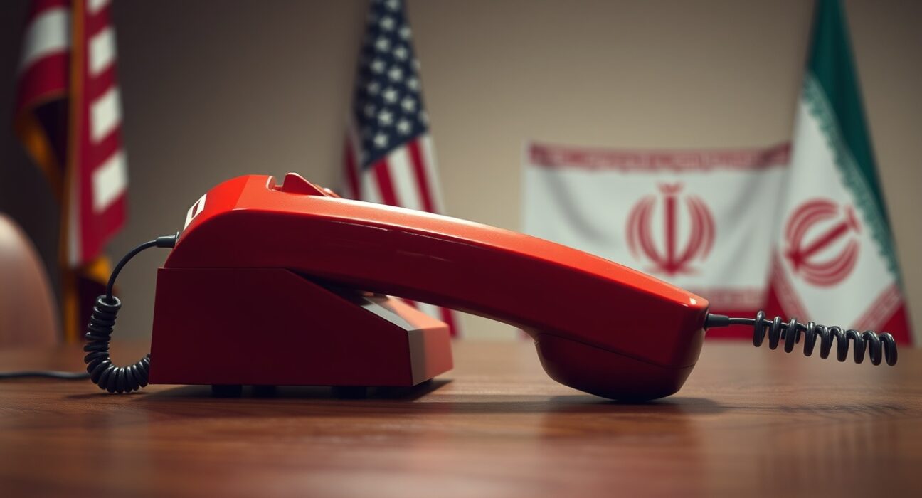 Symbolic image of diplomatic communication between the U.S. and Iran regarding the halted attack.