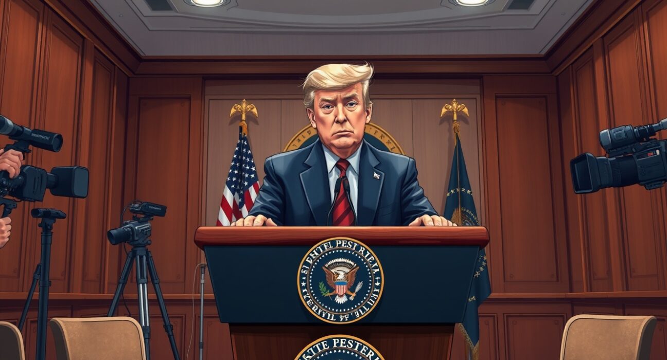 President Trump dismissing reports on Iran ceasefire conditions as fake news at the White House.