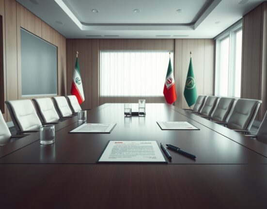 Diplomatic documents from Trump administration regarding Iran ceasefire proposal on conference table