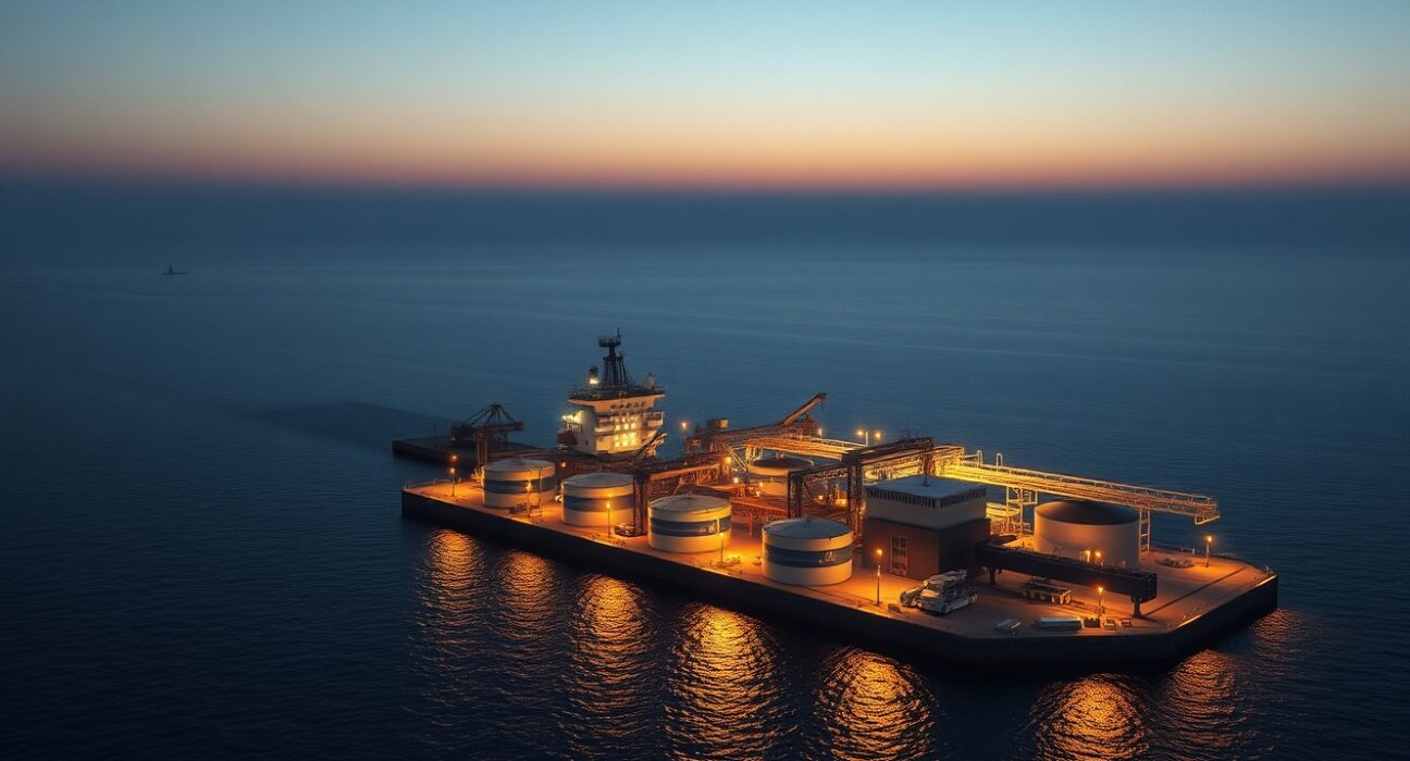 Strategic Kharg Island oil terminal in the Persian Gulf, central to Trump's warning on Iran tensions.