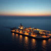 Strategic Kharg Island oil terminal in the Persian Gulf, central to Trump's warning on Iran tensions.