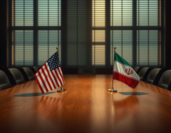 American and Iranian flags on a negotiation table representing the Trump Iran deal and permanent nuclear agreement talks.