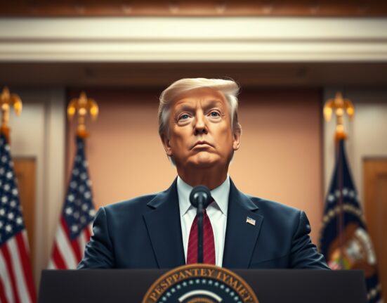 Donald Trump delivering statement about Iran deal requiring unconditional surrender