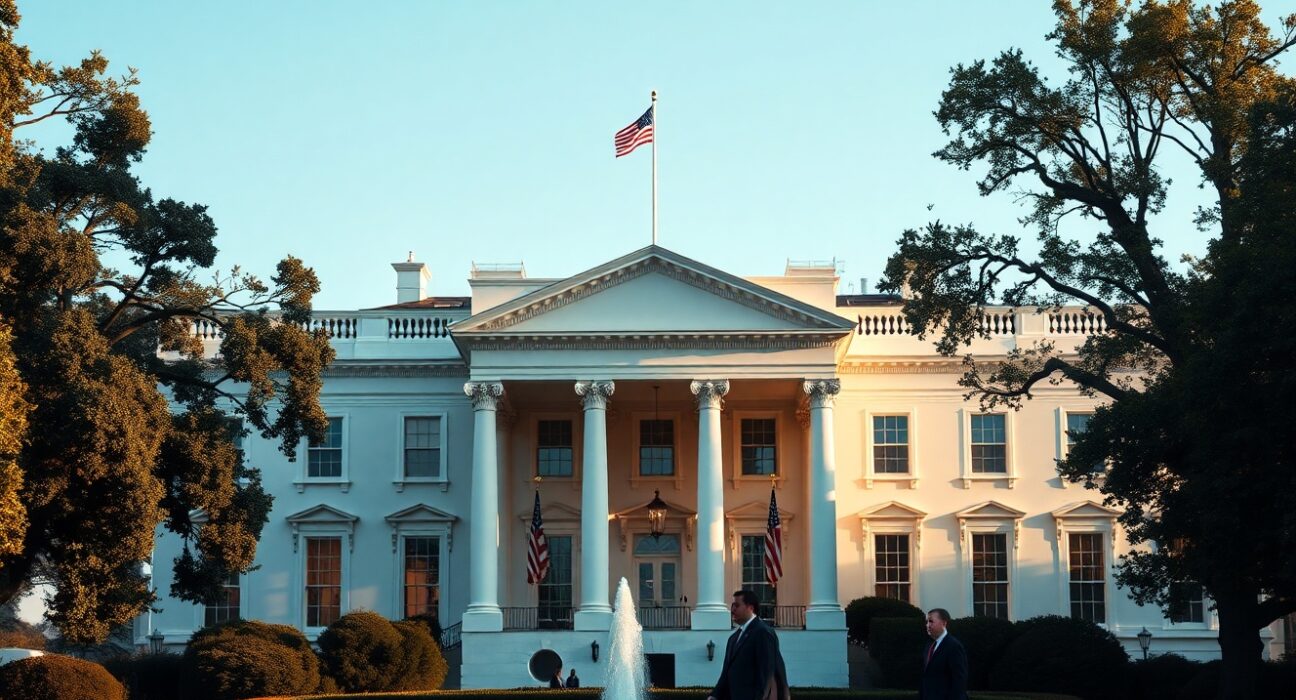 White House building on a clear day, symbolizing US diplomatic efforts with Iran.
