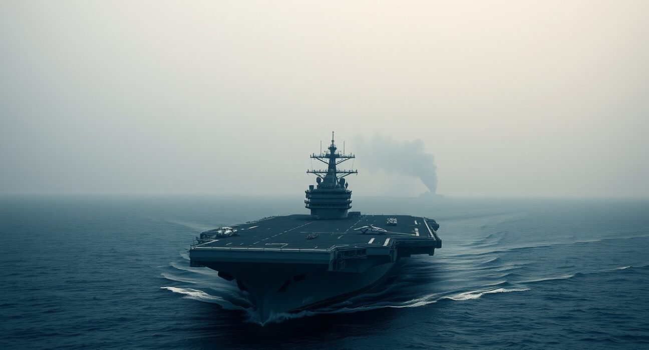 US aircraft carrier in the Red Sea amid Houthi attacks and rising tensions with Iran.