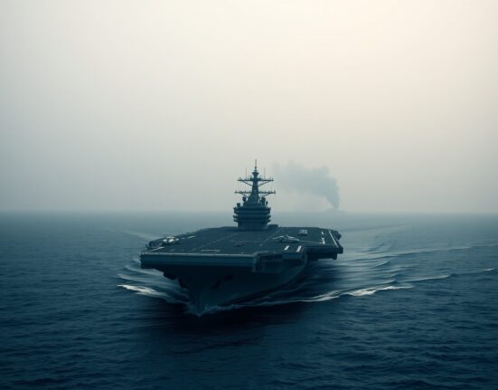 US aircraft carrier in the Red Sea amid Houthi attacks and rising tensions with Iran.