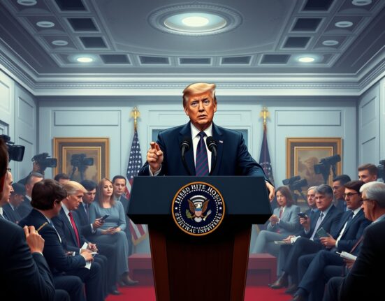 President Trump making military threat against Iran during White House press conference