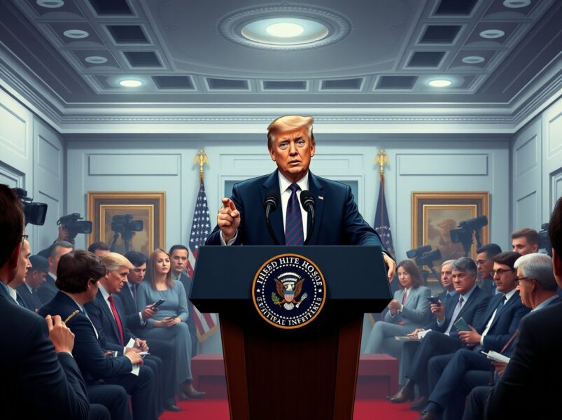 President Trump making military threat against Iran during White House press conference