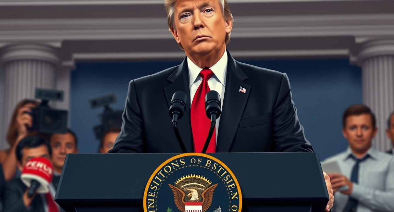 President Trump announces critical military action against Iran at White House press briefing