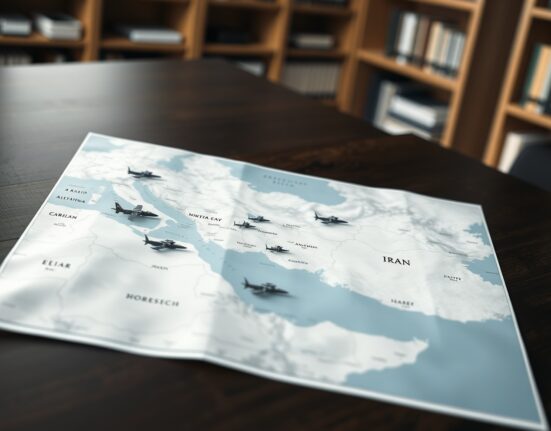 Strategic military map analysis of Trump's deployment against Iran in the Persian Gulf region.