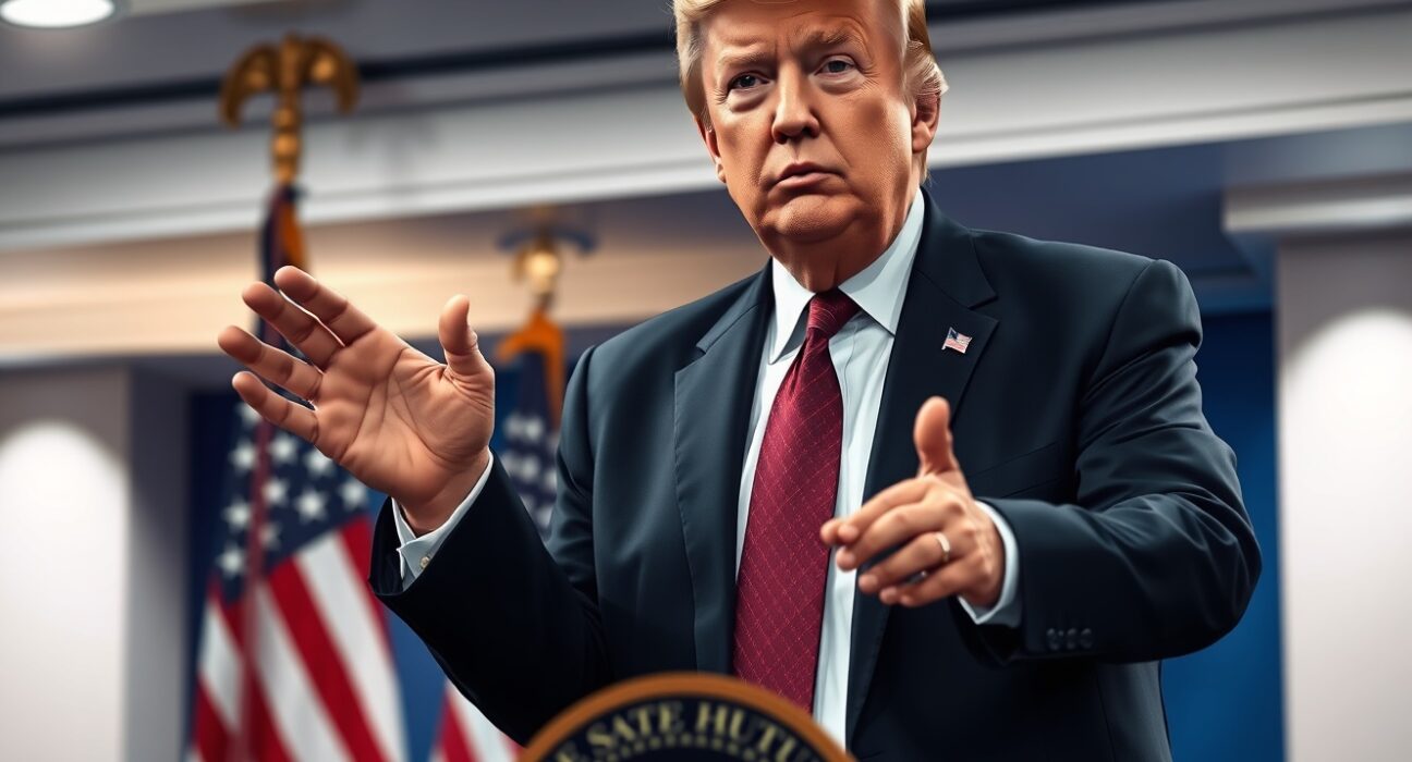 President Donald Trump warning about Iran nuclear deal failure and potential military consequences