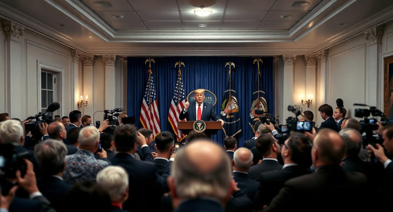 President Trump speaks at a White House press briefing about Iran nuclear program and military strikes