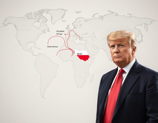 President Trump discussing Iran oil reserves and geopolitical energy strategy with world map background.