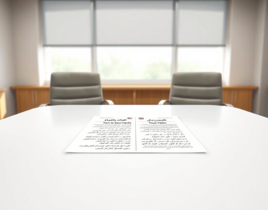 Symbolic representation of the Iran 10-point diplomatic plan on a negotiation table.