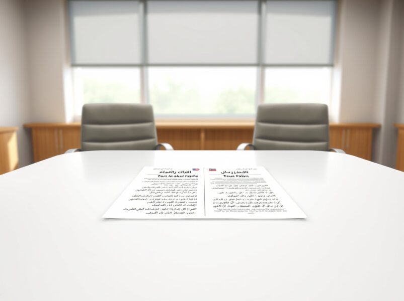 Symbolic representation of the Iran 10-point diplomatic plan on a negotiation table.