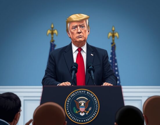 President Trump delivers a statement on Iran and U.S. military readiness at the White House.