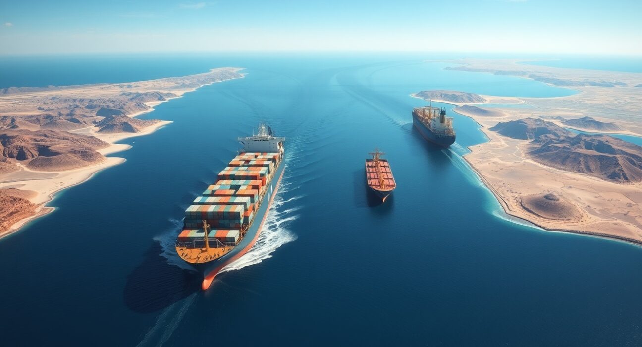 Strategic Strait of Hormuz waterway where Iran agreed to end its shipping blockade.