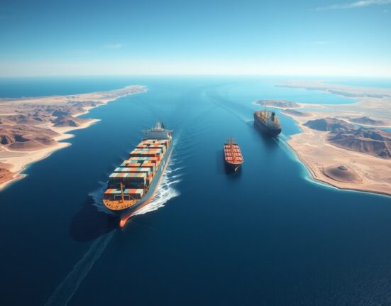 Strategic Strait of Hormuz waterway where Iran agreed to end its shipping blockade.