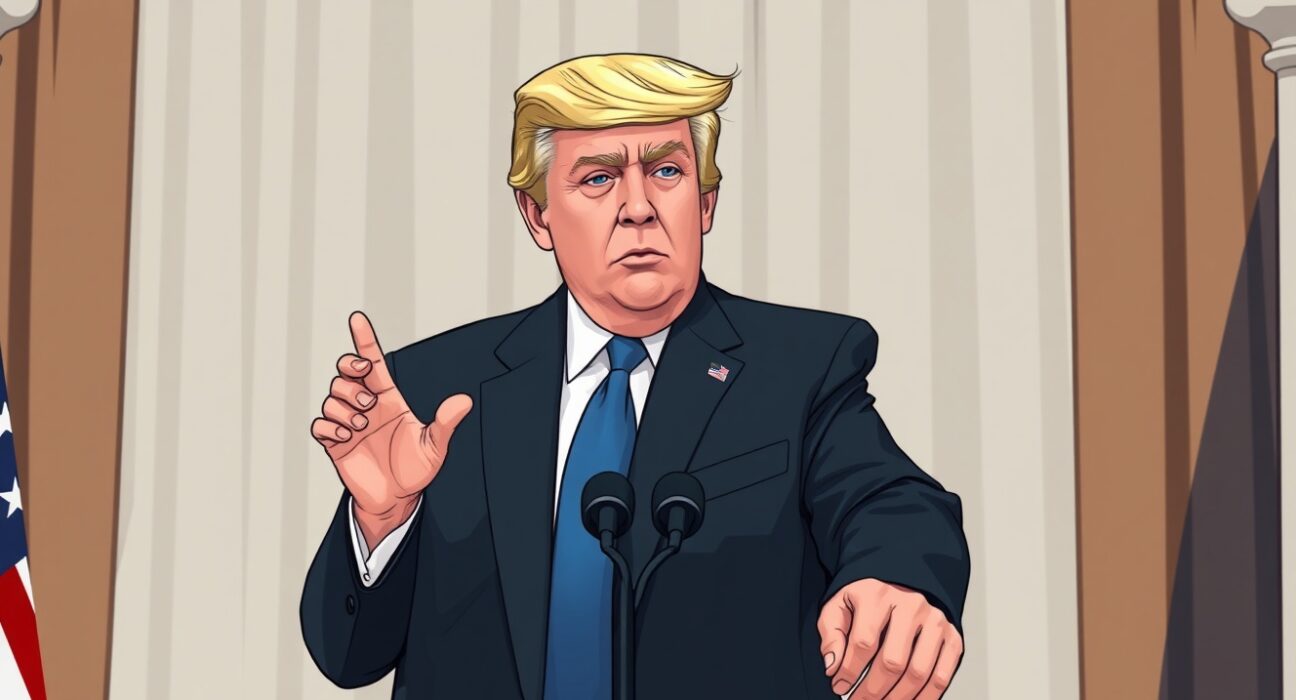 President Trump delivers an ultimatum to Iran during a White House press briefing.