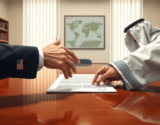 Symbolic representation of US-Iran diplomatic negotiations toward conflict resolution