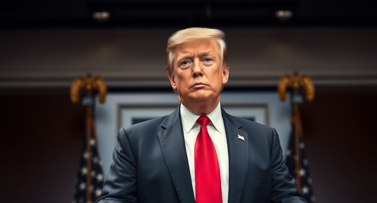 President Trump announces 50% tariff on countries supplying weapons to Iran at White House briefing.