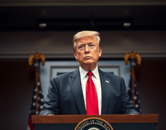 President Trump announces 50% tariff on countries supplying weapons to Iran at White House briefing.