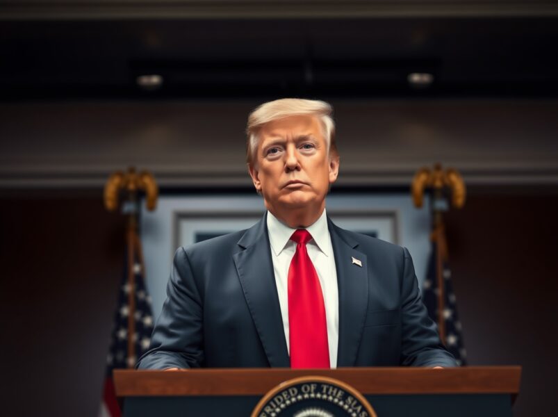 President Trump announces 50% tariff on countries supplying weapons to Iran at White House briefing.