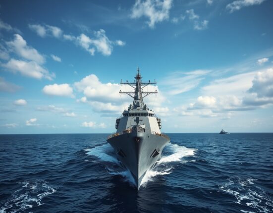 U.S. Navy destroyer on patrol following Trump's claim about the Iranian navy.