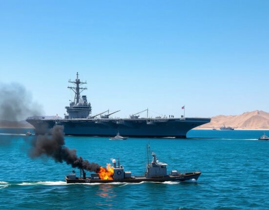 US Navy ships and minesweepers clearing the Strait of Hormuz after Trump orders sinking of mine-laying vessels