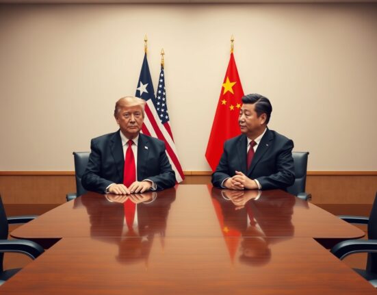 US President Donald Trump and Chinese President Xi Jinping in diplomatic talks at a conference table