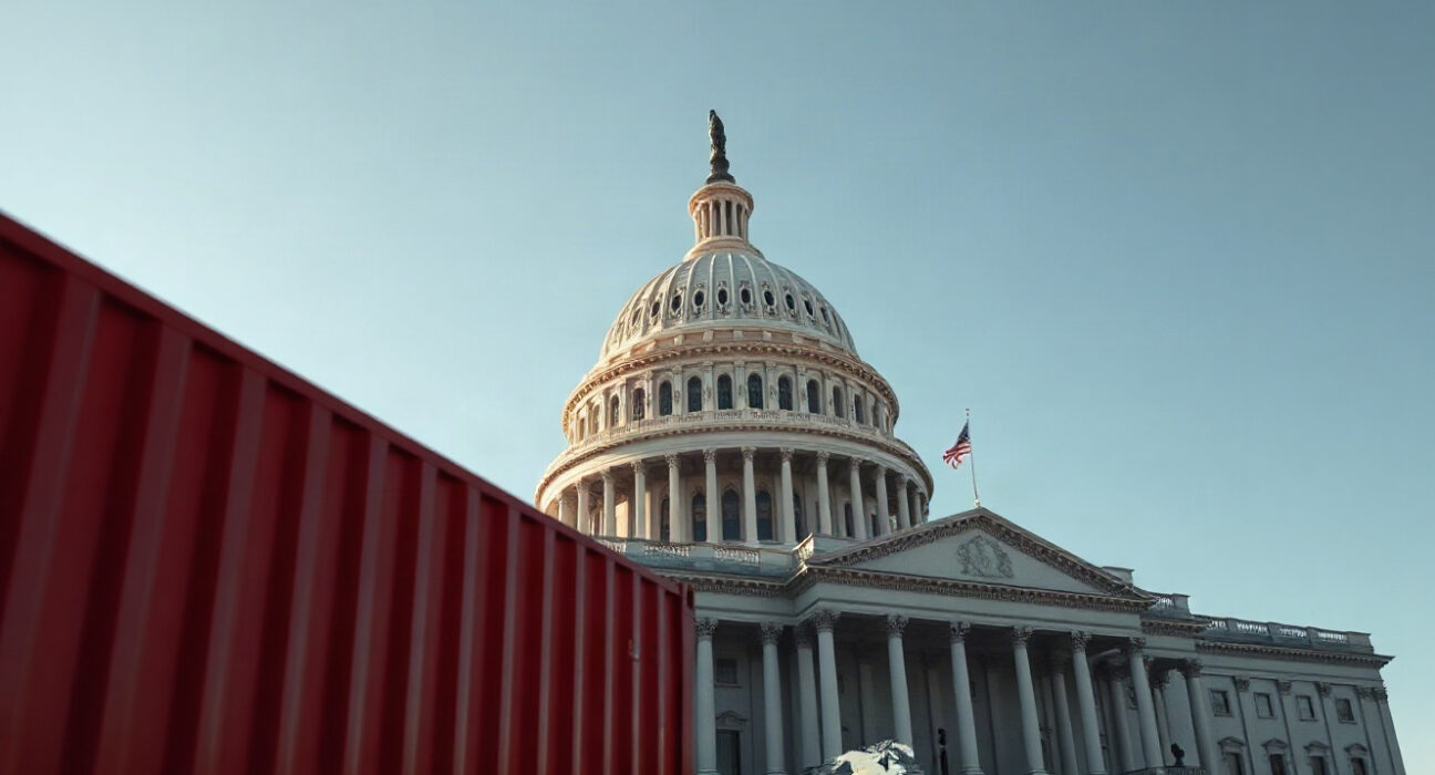US Capitol building in Washington DC on a clear day, representing trade policy decisions.