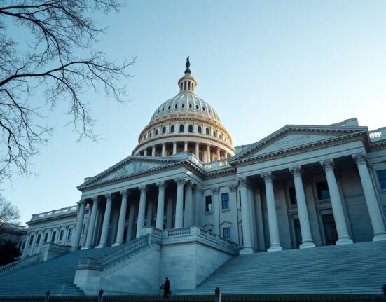 U.S. Capitol and Federal Reserve buildings in Washington, D.C., symbolizing political and monetary policy.