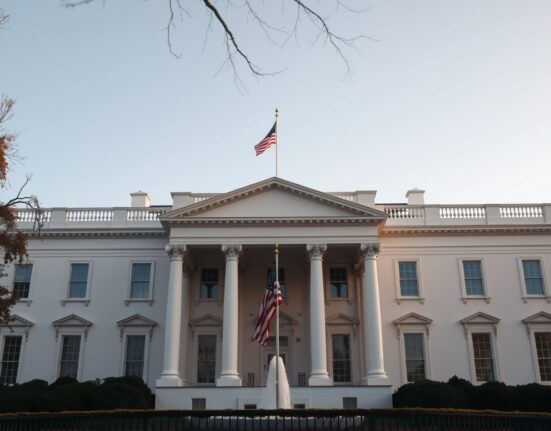 White House building in Washington D.C. on a clear day, representing the US government.