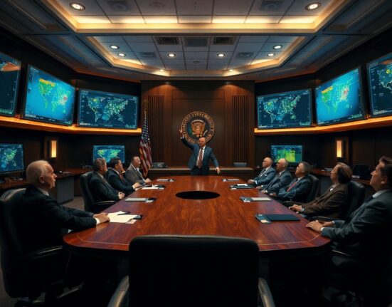 White House Situation Room meeting with officials discussing national security