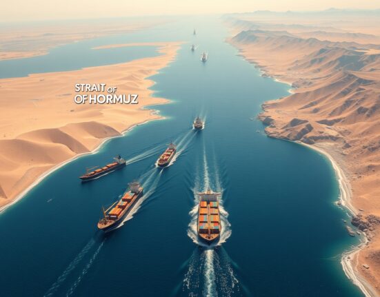 Strategic Strait of Hormuz maritime chokepoint where President Trump is conducting security negotiations