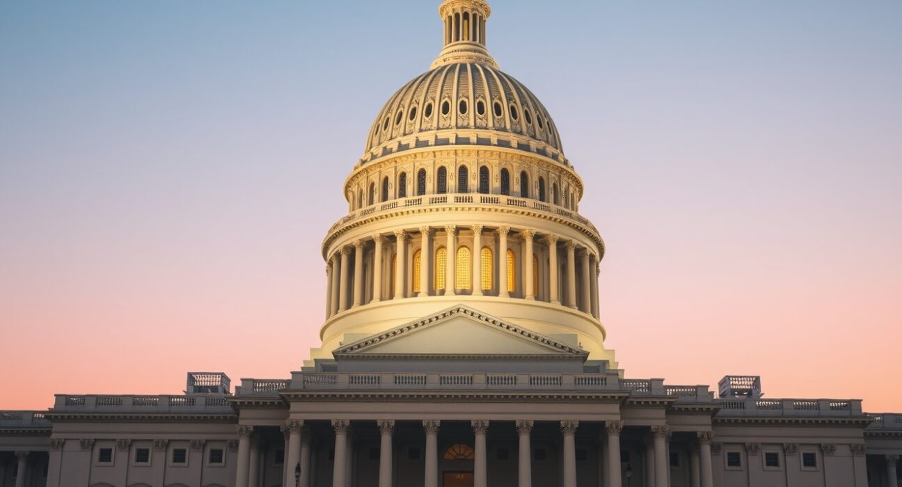 US Capitol building representing Trump's $464 billion tariff revenue budget projection for FY2027