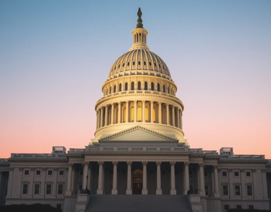 US Capitol building representing Trump's $464 billion tariff revenue budget projection for FY2027